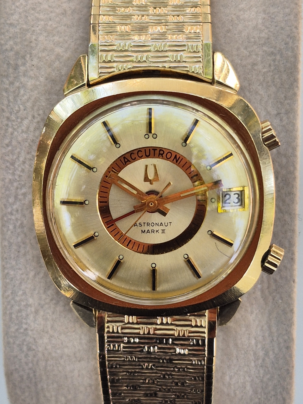 Vintage 1971 Bulova Accutron Astronaut Mark II 14K GF Watch Serviced & Running